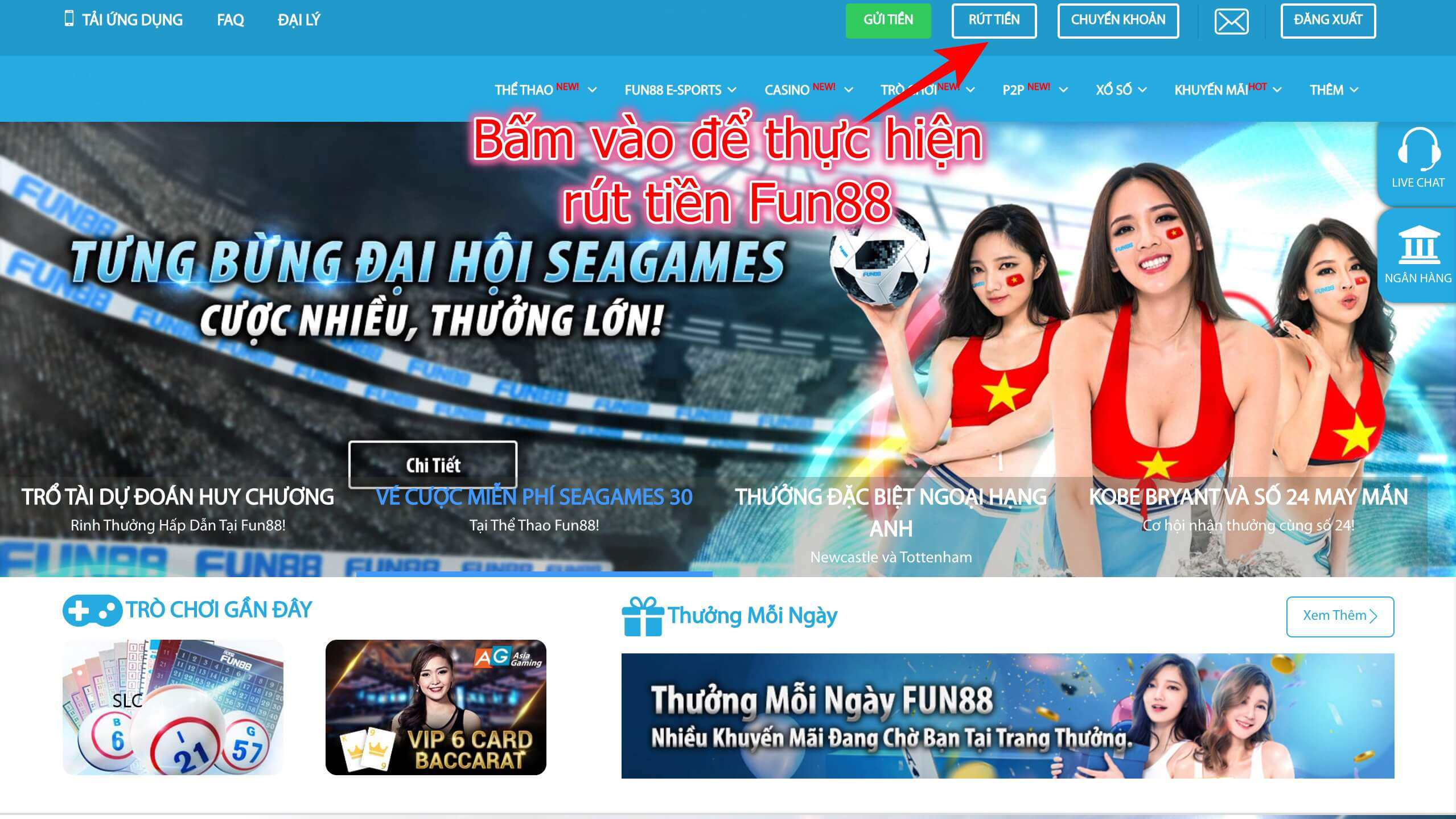 Rút tiền dễ dàng và nhanh chóng từ sòng bạc Fun88 Rút tiền dễ dàng và nhanh chóng từ sòng bạc Fun88