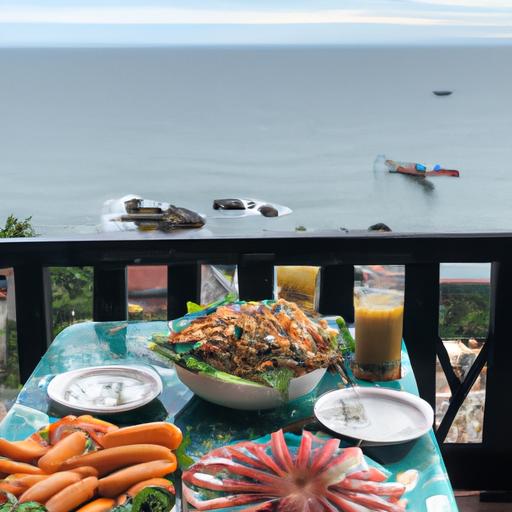 Một bữa sáng đầy hải sản với tầm nhìn ra bờ biển tuyệt đẹp của Kiên Giang.