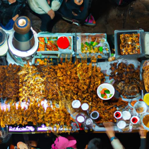 Khu chợ đêm sầm uất với các tiểu thương đường phố bày bán những món ăn địa phương đa dạng ở Lào Cai.