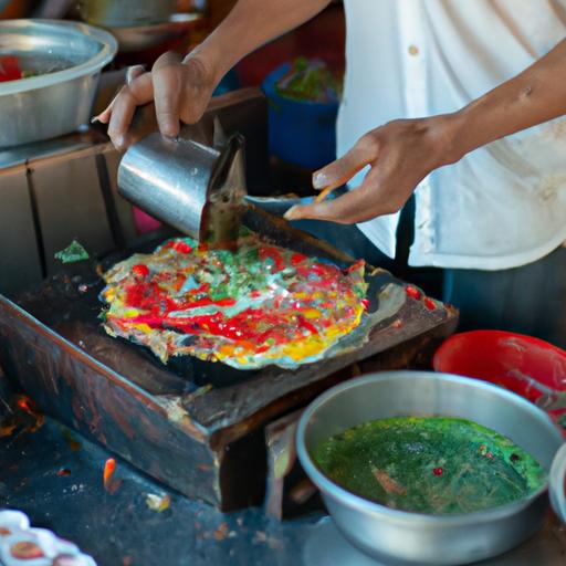 Đầu bếp chuẩn bị đĩa bánh xèo giòn tan tại quán ăn vỉa hè nổi tiếng ở Đắk Lắk.