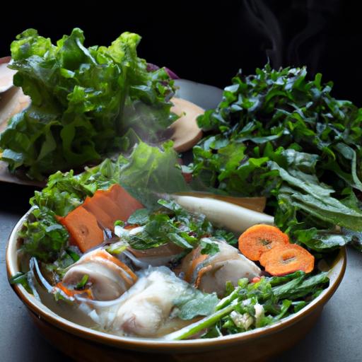 Đĩa bún cá dìn hấp dẫn với rau thơm và rau củ tươi ngon