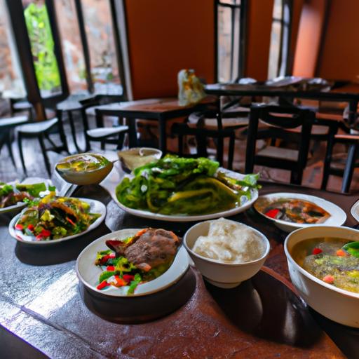 Khung cảnh nhà hàng địa phương ở Ninh Bình phục vụ ẩm thực truyền thống