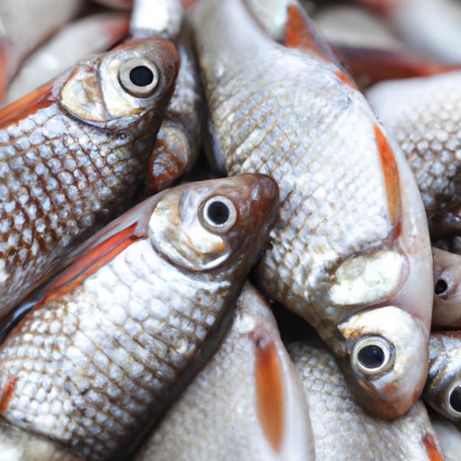 Một góc chụm của loại cá được sử dụng trong làm gỏi cá mè, nhấn mạnh sự tươi mới và chất lượng của nó.