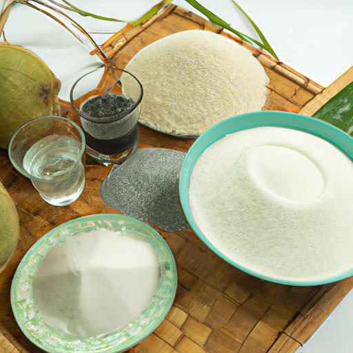 Dừa non, gạo nếp, đường, nước dừa tươi và bột năng là những nguyên liệu cần thiết để làm chè dừa non.